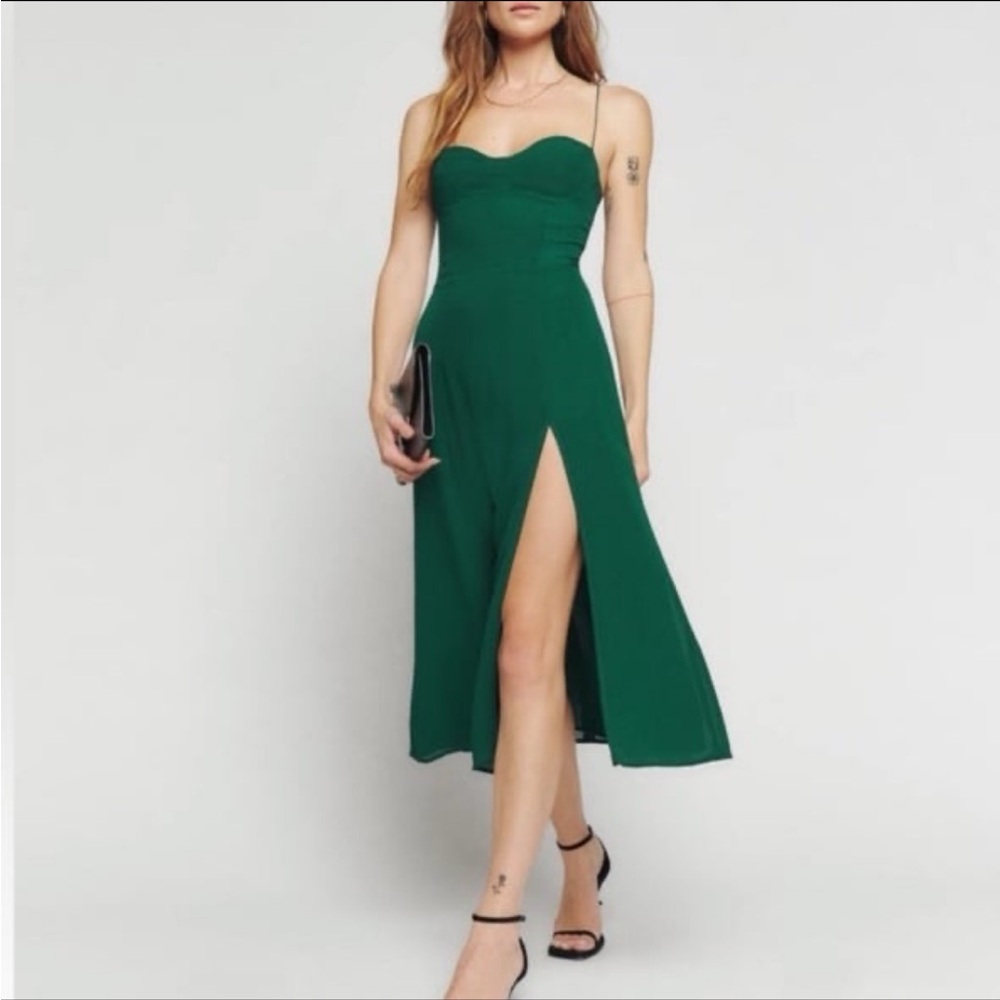 Reformation Juliette dress size 0 new with tags green